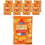 Atkins Protein Chips, Nacho Cheese, 8 Bags, 1.1 oz (32 g) Each