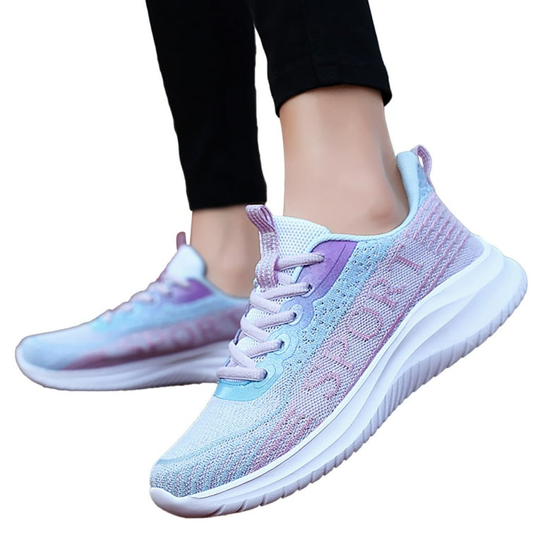 PMUYBHF Womens Tennis Shoes Size 8.5 Wide Width Ladies Rhinestone Flower  Flyweaving Mesh Sports Casual Socks Shoes Breathable Large Size Lightweight  Running Shoes Sneakers Casual Shoes 