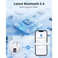 thumbnail image 4 of Wireless Earbuds, Bluetooth 5.4 Headphones with 50H Playback, Deep Bass Stereo Ear Buds Clear Calls with LED Power Display, IPX7 Waterproof, in-Ear Earphones with Mic for Phone/Android/iPad, White, 4 of 14