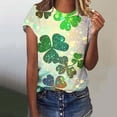 thumbnail image 5 of Amzcrzy Womens Tops Mode Imprimé Trèfle T-Shirt de la Saint-Patrick Col Rond T-Shirts de la Saint-Patrick Décontractés Tendance Manches Courtes Hauts pour Femme, 5 of 5