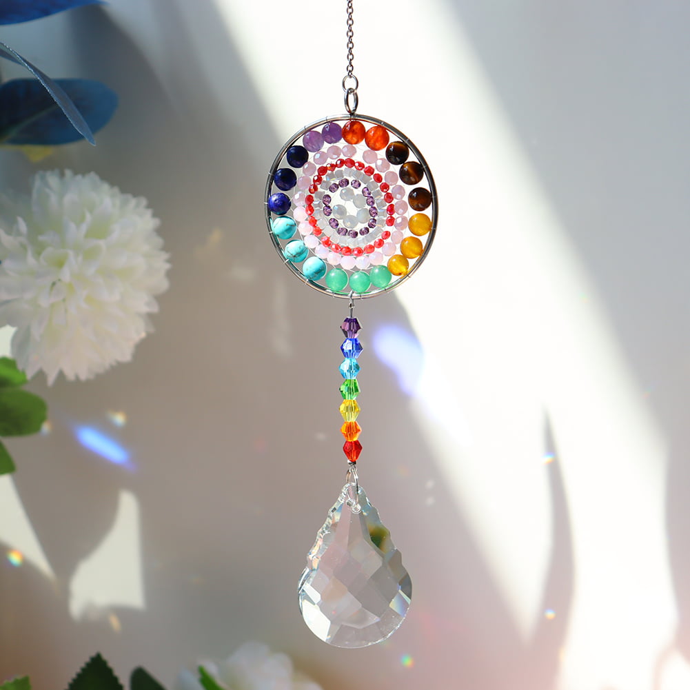 Half-moon Rainbow Maker Handmade Suncatcher Crystal Prisms Ball Pendants 20mm 