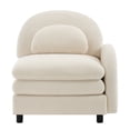 thumbnail image 2 of Vitoria Curved Sofa RSF - Beige White Teddy Fabric with Pillows, 2 of 7