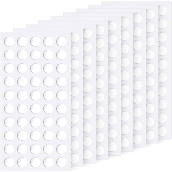 Sticky Dots, 450 6mm/0.24" Adhesive Tack, Double Sided Removable Clear Mounting Round Reusable Tacky Dots Transparent Sticker Putty Glue for Hanging Pictures Posters on Wall, Art Craft