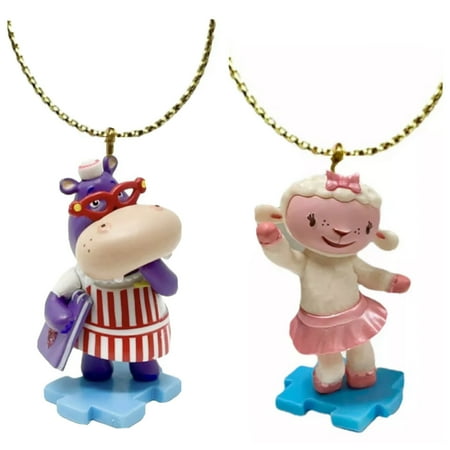 Lambie Lamb & Hallie Hippo PVC Ornament Figure Doc McStuffins Figurine Charm 3” New