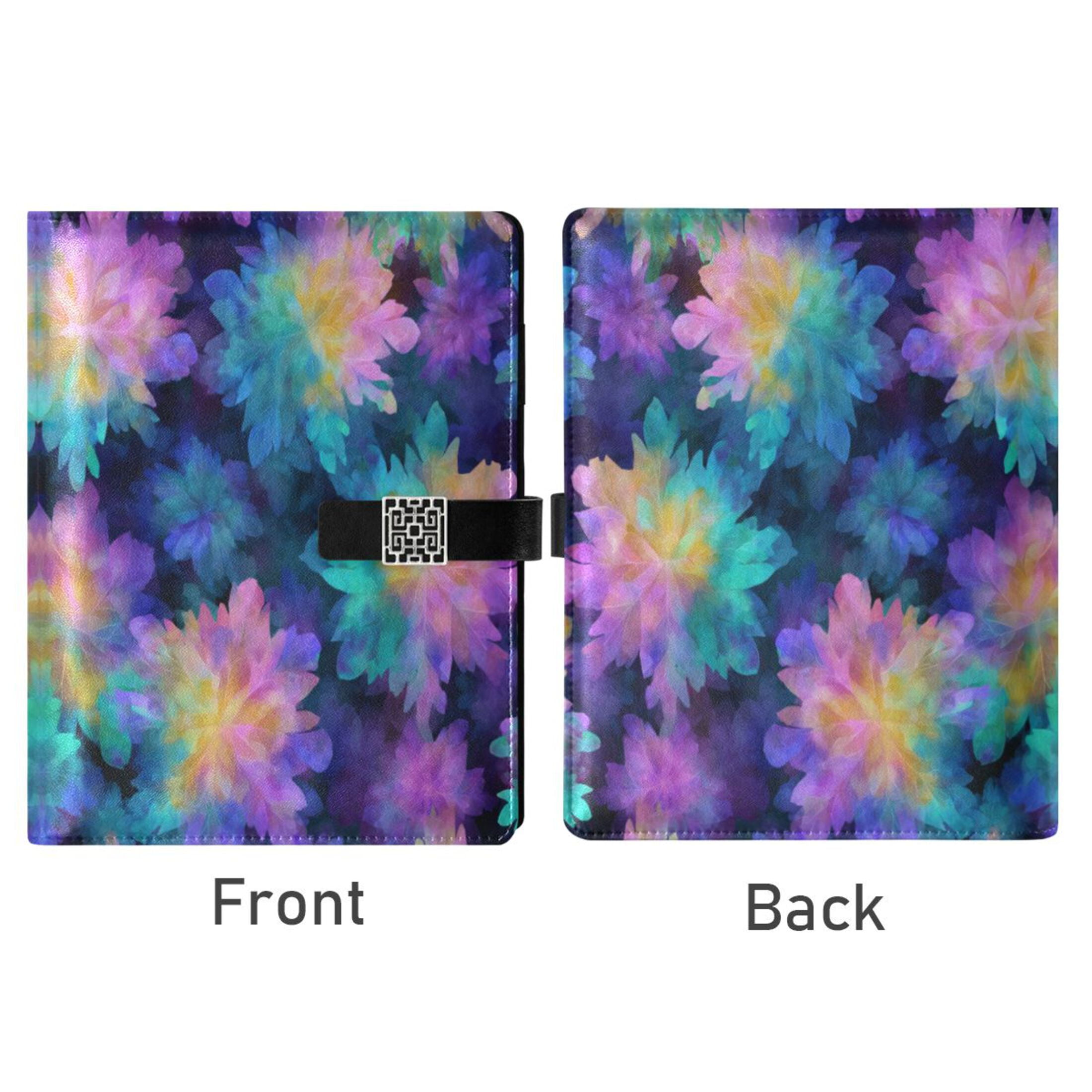Leather Planner Leather Notebook Notebook Journal Binder Design Pen Pocket Design Convenient for Storage Purple Tie-dye