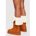 thumbnail image 3 of Women's Faux Fur Cuff Buckle Detail Platform Boots, 3 of 3