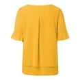 thumbnail image 5 of Women's Plus Size Chiffon Shirt Short Sleeve Loose Solid Color Blouse Tops, 5 of 5