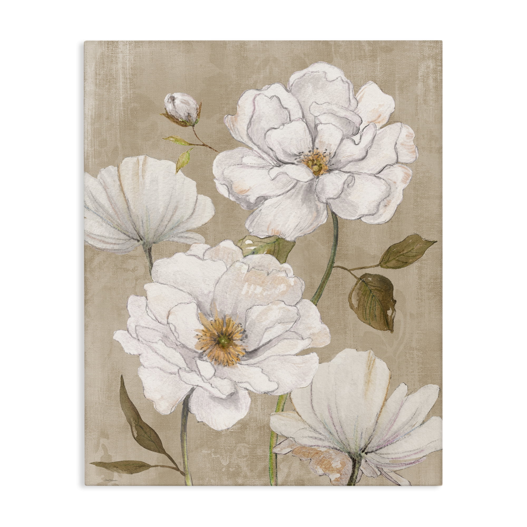 Stupell Industries Rustic Magnolia Blooms Canvas Wall Art, design by Carol Robinson