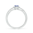thumbnail image 2 of ANGARA Natural Tanzanite and Diamond Split Shank Ring in 14K White Gold for Women (Size-5x3mm) | December Birthstone, Birthday, Anniversary, Jewelry Gift for Women | Natural Tanzanite Ring, 2 of 9