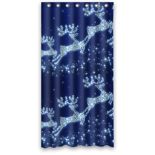 ABPHQTO Patrón de renos de Navidad Cortina de ducha Cortina de ducha impermeable 90x180 cm