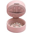 thumbnail image 2 of Small Jewelry Box, Travel Jewelry Box, Jewelry Organizer, Double Layer, Flannel Lining(pink), 2 of 5