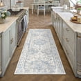 thumbnail image 2 of BERTHMEER 2'x6' Runner Rugs for Hallway Bathroom Bedroom Entryway Kitchen Non Slip Washable Blue Vintage Oriental Traditional Distressed Runner Rugs, 2 of 5