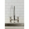 thumbnail image 3 of Kingston Brass GS1278BEX Essex Double-Handle 2-Hole Deck-Mount Pre-Rinse Bridge Kitchen Faucet in Brushed Nickel, 3 of 8