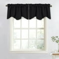 thumbnail image 2 of NICETOWN 4 Panels Blackout Curtain Valances, Solid Scalloped Valance Curtains Rod Pocket Room Darkening Thermal Insulated Valances for Living Room Bedroom, 52"x18", Black, 2 of 7