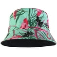 thumbnail image 2 of Flamingo Reversible Bucket Hat For Men Women Summer Travel Beach Outdoor Fishing Hat 100% Cotton - J860-Mint, 2 of 3