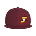 thumbnail image 3 of DouZhe Flat Brim Cap Snapback Hat, Uganda Geography Map Flag Prints Adjustable Red Adult Baseball Cap, 3 of 6