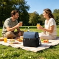 thumbnail image 5 of Dmlowu Insulated Lunch Bag, 2 Compartment Food Cooler Bag with Adjustable Crossbody Shoulder Strap, Large Capacity Lunch Box for Women Men Work Office Picnic, 5 of 6