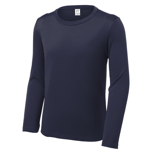 Temas de gravedad Protección UV POLY PI POLY POLY PROVE MANGERÍSTICO Camiseta de manga larga, verdadera marina M Gravity Threads Camisa