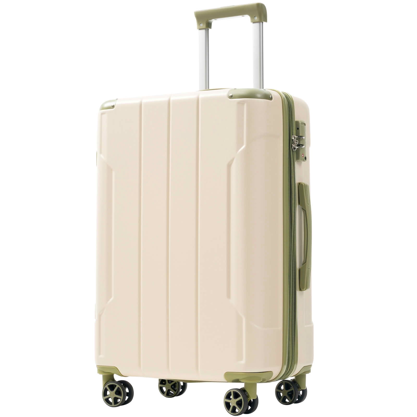 MAYEERTY 24 Inch Expandable Hardshell Checked Luggage, Lightweight Durable ABS Suitcase with Double Spinner Wheels and TSA Lock