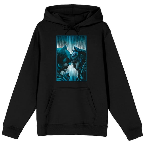 DC Comic Book Batman & Batgirl Superheroes Men's Black Graphic Print Hoodie- M