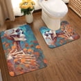 thumbnail image 2 of Xecao Artistic Orange Carnation Skull 2-Piece Vintage Seamless Anti-Skid Mat Set, featuring a stylish pattern for a safe and elegant toilet rug experience, 2 of 6