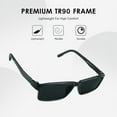 thumbnail image 3 of LifeArt 2 Pack Vintage Square Sunglasses for Men and Women UV400 Protection Outdoor Shades with Black+Navy +2.50 Magnification Frame, 3 of 5