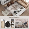 thumbnail image 4 of Demi Bonn 5x7ft Area Rug, Vintage Machine Washable Rug, Non-Slip Floor Carpet for Living Room, Bedroom, Dining Room, Brown, 4 of 7