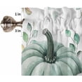 thumbnail image 5 of Fall Pumpkin Tier Curtains, Thanksgiving Watercolor Green Eucalyptus Leaf Rod Pocket Kitchen Tier Curtains 2 Panels, Farmhouse Small Window Treatment Tiers for Bathroom Cafe, 27.5x36, 5 of 5