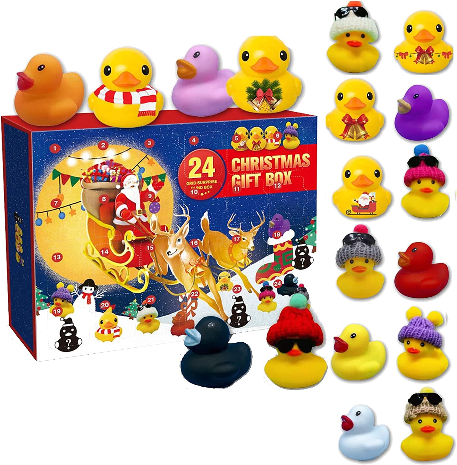 Christmas Rubber Duck Advent Calendar 2022 For Kids 24 Days Christmas  Countdown Calendar With Rubber Ducks Fun Bath Toys Gifts For Boys Girls  (1Box 24Pcs Some Random Blue) - Walmart.com