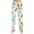 thumbnail image 2 of Hearthz Easter Womans Pajama Pants Cute Rabbit Bunny Print Wide Leg Lounge Pants for Women Baggy Soft Comfy Lightweight Sleep Pants for Women, 2 of 8