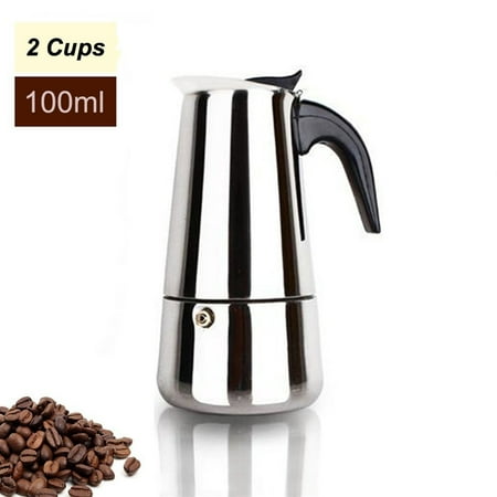 Coffee Maker Pot Stainless Steel Moka Italian Espresso Latte Percolator Stove Top Coffee Maker (Best Pots For Glass Top Electric Stove)