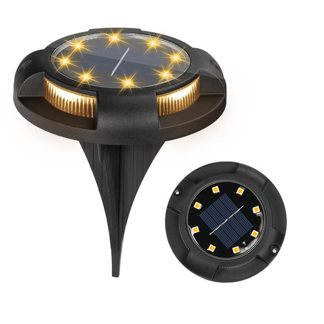 Luz solar de suelo 12 luces solares LED (8 luces principales 4 luces laterales) Luz de suelo brillante impermeable para exteriores mejorada con energía solar para patio de pasarela Wmkox2371yii hfskjfh2364