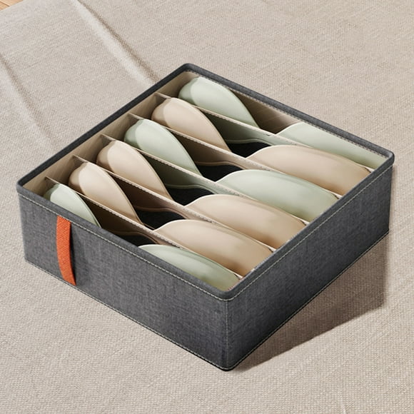 VBXOAE Bra and Sock Drawer Organizer-Foldable Storage Box for Lingerie,PAnties,Socks,and Accessories,12.6x12.6x4.3in,Cloth,Gray or Dark Gray,Ideal for Closet or Dresser Organization