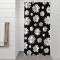 thumbnail image 2 of Black Daisy Flower Golden Centers Pattern Shower Curtain 36"x72" ,Bathroom Decorative Shower Curtains Set with 12 Hooks,Modern Waterproof Washable Shower Curtain, 2 of 6