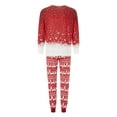 thumbnail image 5 of Elippeo Christmas Family Pajamas Matching Christmas Pajamas for Family, Long Sleeve Star Tree Print Tops + Pants Set Sleepwear, 5 of 10