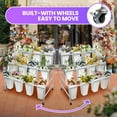 thumbnail image 6 of White Heavy-Duty Steel Flower Stand with 12 Buckets, Movable Cart with Wheels, Watering Hole Design for Balcony, Conservatory, Indoor, Outdoor, 6 of 8