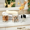 thumbnail image 4 of Yayeee 2 Pack Qtip Holder Bathroom Cotton Swab Canister with Lid Clear Dispenser Set, Beige Fall Leaves, 4 of 6
