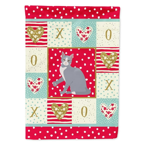 Carolines Treasures CK5737GF American Polydactyl 2 Cat Love Flag Garden Size Small multicolor