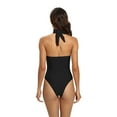 thumbnail image 3 of WBQ Women's Halter One Piece Swimsuit Ruched Tummy Control Bathing Suits Slimming Vintage Swimwear, 3 of 9