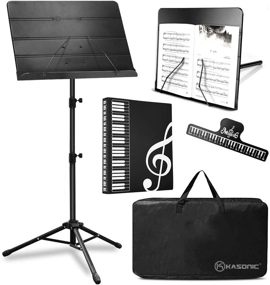 Doner Metal Adjustable Sheet Music Stand Holder Foldable w/Carry Case Bag 