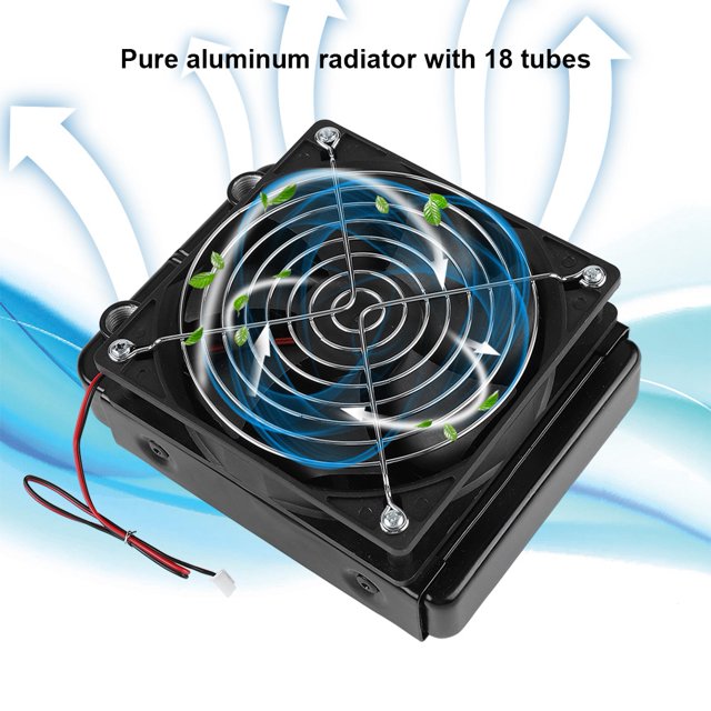 CPU Liquid Cooler, G1/4 Threaded Port CPU Water Cooling Radiator Pure Aluminum Radiator with 18 Tubes, 120mm 360mm Radiator