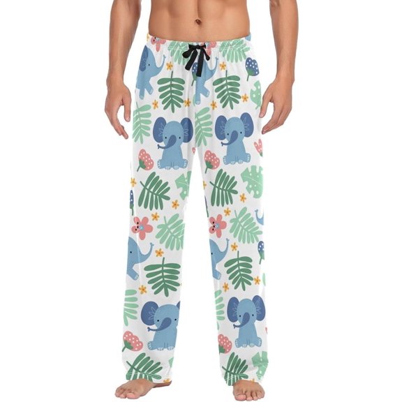 GZHJMY Elephant Pajama Pants for Men, Lounge Pants Lightweight Men Pajama Bottoms with Drawstring Pockets, Christmas New Year Birthday Gifts, Medium