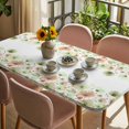 thumbnail image 3 of Spring Green Flowers Table Cloths for 4 Foot Rectangle Tables, Watercolor Floral Botanical Patio Waterproof Elastic Fitted Tablecloths, Washable Rectangular Table Cover for Camping, 3 of 8