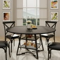 thumbnail image 7 of 47 Inch Round Dining Table Set for 4-6 with Storage Shelf & Metal Base, Circle Wooden Kitchen Table Set for Dining Room-Black (Only  Table ), 7 of 7