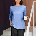 thumbnail image 6 of Otvok 2025 Fashion Womens 3/4 Sleeve T-Shirt Casual Print Round Neck Top Blouse, 6 of 6