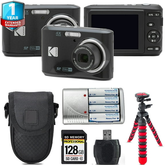 Kodak Pixpro FZ45 Camera (Black)   Extra Battery  1 Yr Warranty   Case -128GB