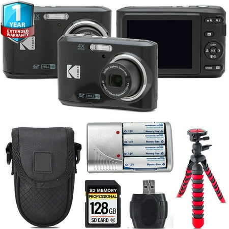 Kodak Pixpro FZ45 Camera (Black) + Extra Battery +1 Yr Warranty + Case -128GB