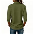 thumbnail image 4 of Trgacdwlo Polo Shirts Women Lapel Collared Button 3/4 Sleeve Blouses for Women Breathable Business Casual Womens Tunic Tops, 4 of 5