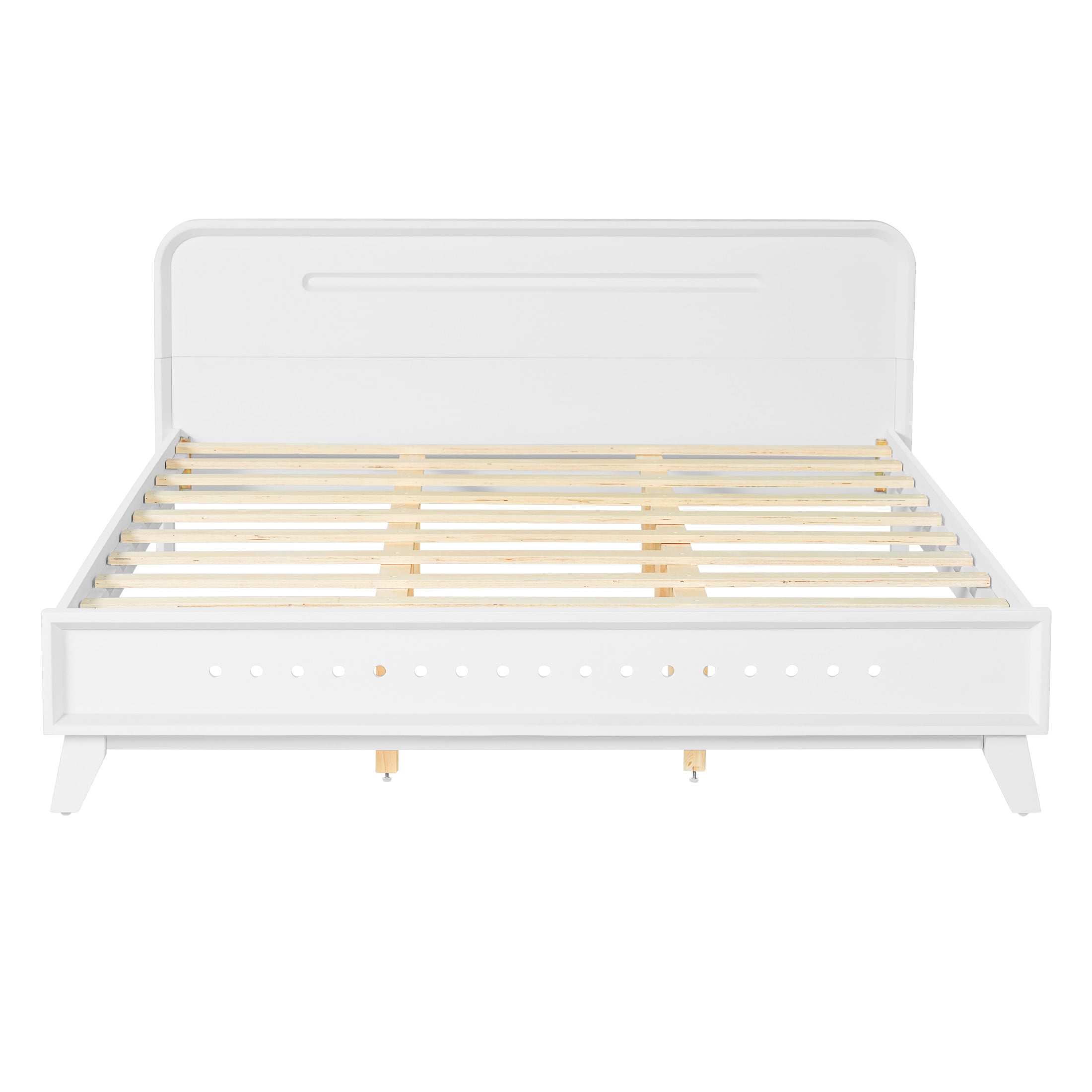 Christopher Knight Home Elegant Wooden Queen Size Bed Frame with Headboard, White