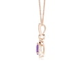 thumbnail image 2 of ANGARA Natural 0.33 Ct. Amethyst with Diamond Halo Pendant Necklace in 14K Rose Gold for Women with 18 Inch Chain, 2 of 8